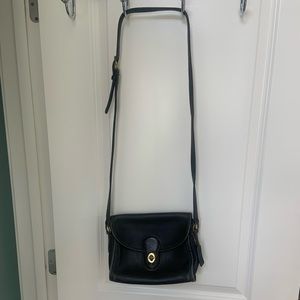 Vintage Coach Black Leather Crossbody Purse
